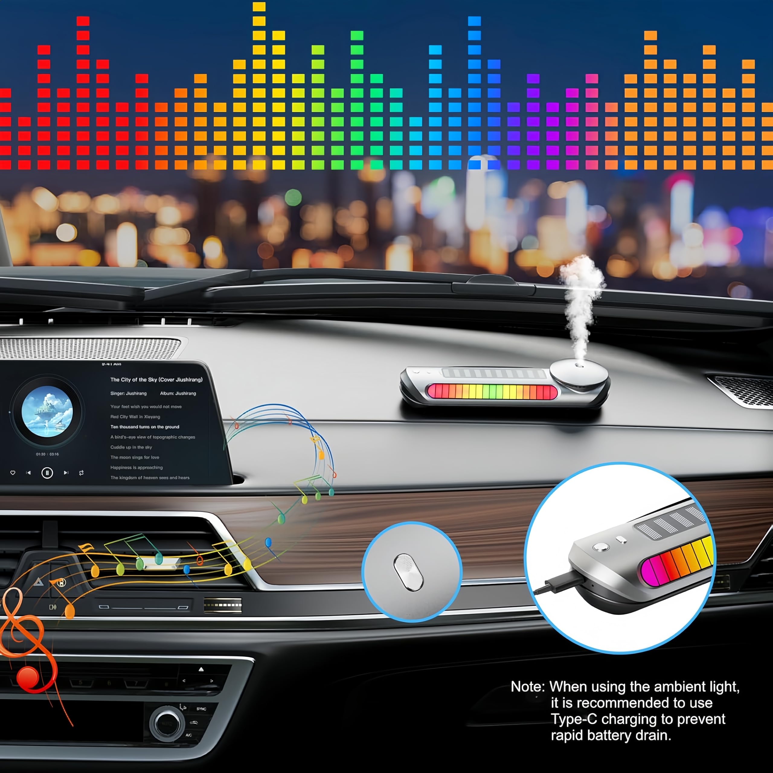 Treligate Smart Car Air Freshener with Built-in Battery