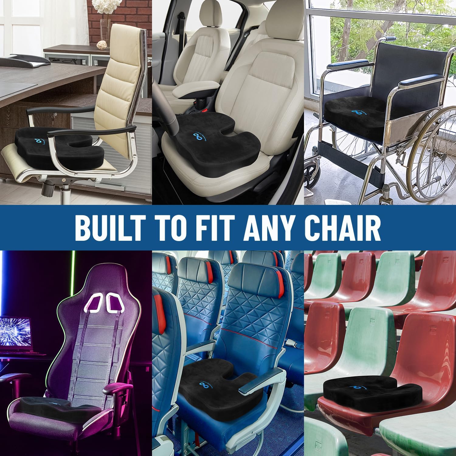 Everlasting Comfort Doctor Recommended Memory Foam Seat Cushion for Office Chairs