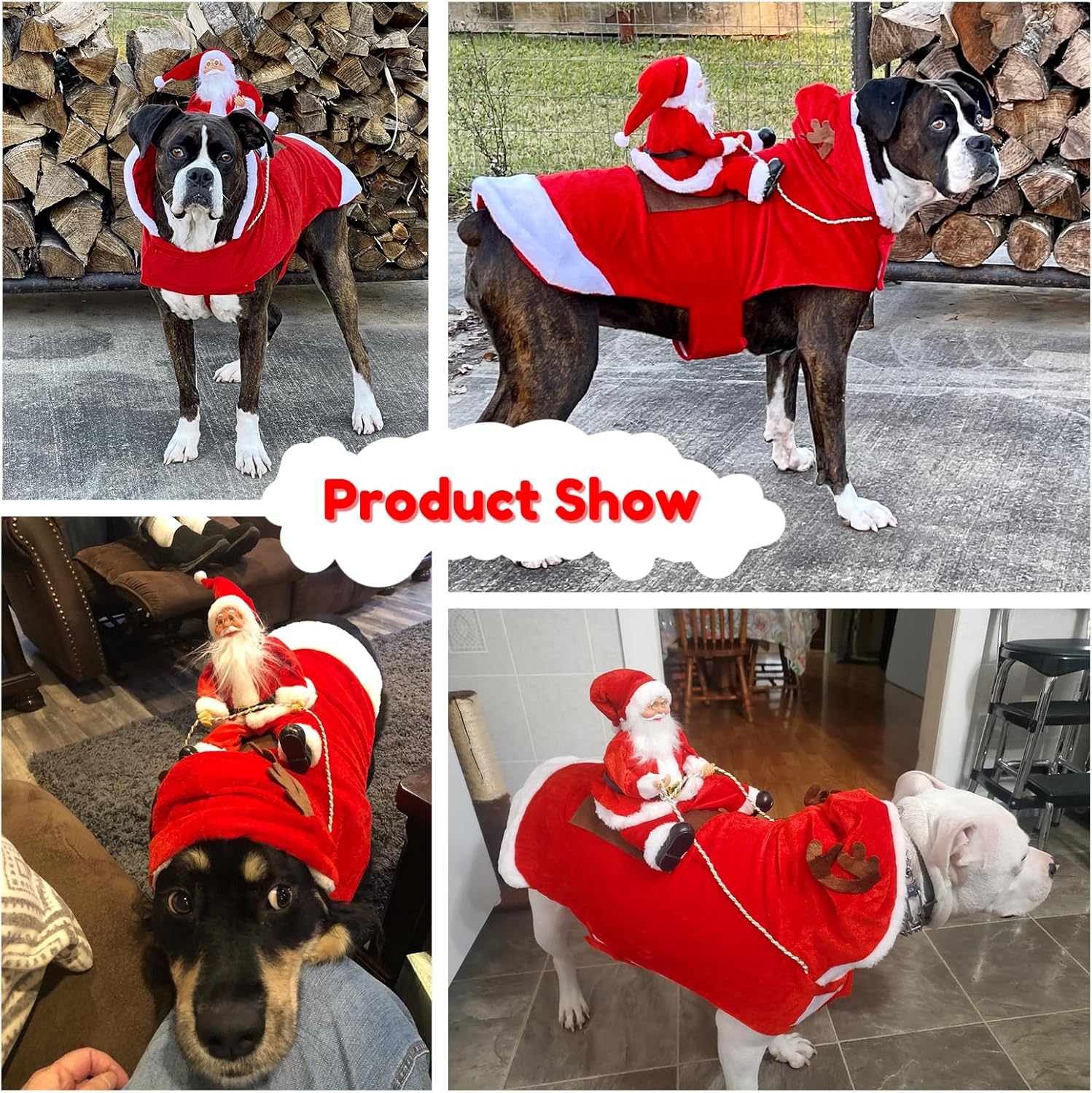 BWOGUE Santa Dog Costume Christmas Pet Clothes