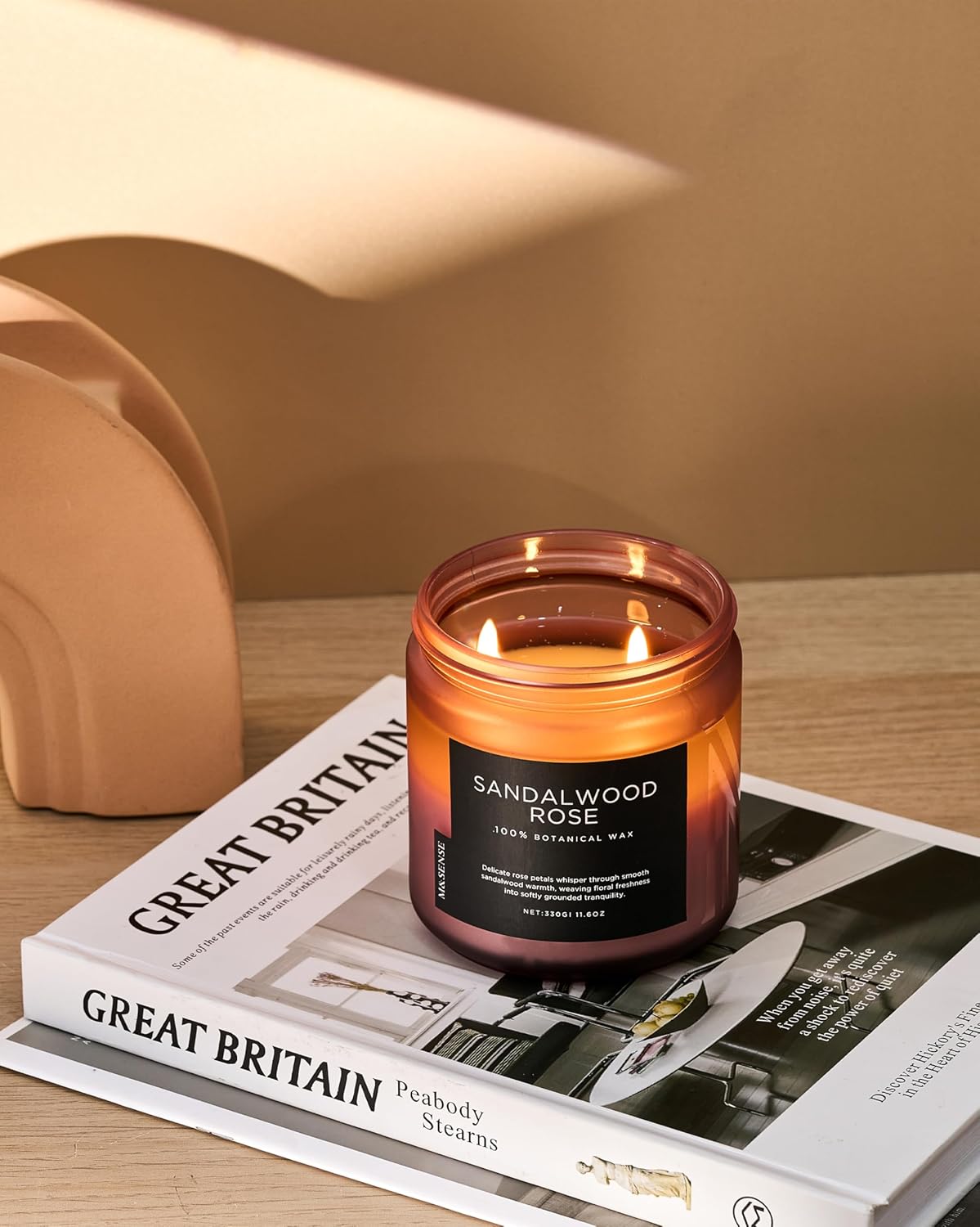 M&SENSE Sandalwood Rose Scented Candle - 11.6oz