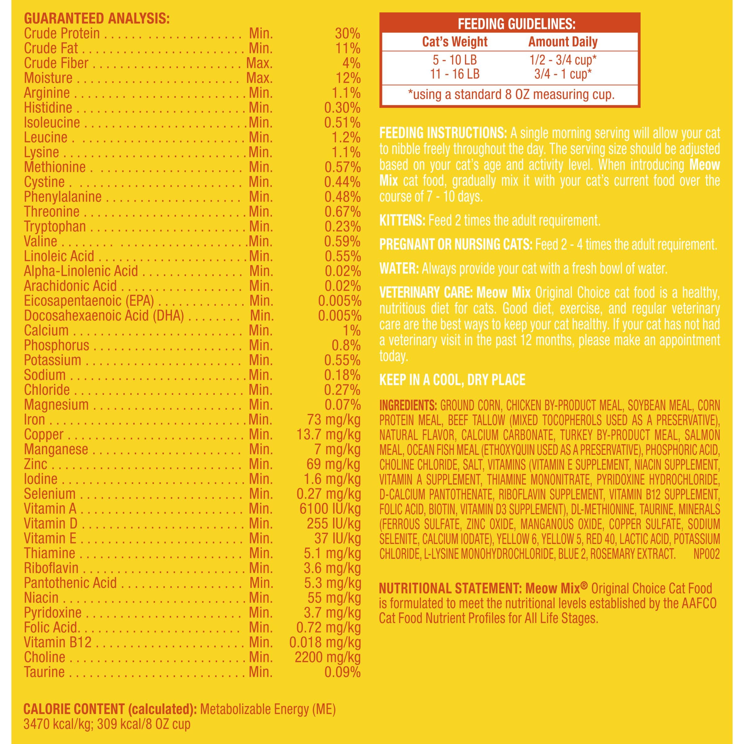 Meow Mix Original Choice Dry Cat Food, 6.3 Pound Bag